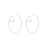 Hoops Heart Earrings Silver