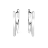 Earrings in the shape of a Clothespin Rhodium
