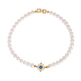 Pearls Blue Crystal Choker
