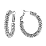 Spiral Hoops Earrings Rhodium