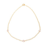 Multilayer Gold Five Rows Necklace with Charms