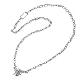 Bug Chain Rhodium Necklace