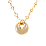 Necklace with a Lucky Clover symbol and a Circle Gold