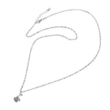 Rose Symbol Chain Necklace Rhodium