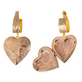Large Heart Wide Hoops Earrings Gold