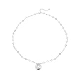 Necklace with a Lucky Clover symbol and a Circle Rhodium