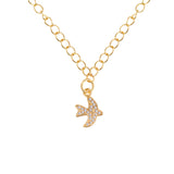 Long Necklace with Pearl Pendant Rhodium