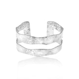 Bracelet Wide Double Rhodium
