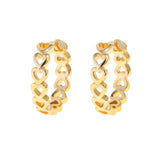 Mini Hearts Hoops Earrings Gold