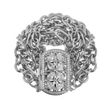 Cocktail Multichain Bracelet Rhodium
