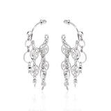 Earrings rings with Pendants Rhodium