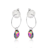 Earrings rings with Swarovski Crystals Rhodium