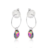 Earrings rings with Swarovski Сrystals Rhodium
