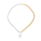 Bicolor Necklace with Baroque Pearl Pendant
