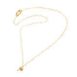 Long Gold Chain with Heart and Chain Charms