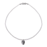 Choker white Swarovski Crystals and Swarovski Skull