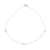 Roses Mother of Pearl Rhodium Necklace