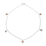 Golden Hematite Lucky Clover Charms Necklace Rhodium