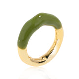 Green Enamel Ring Gold