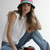 Blue Bear Hoops Earrings Gold