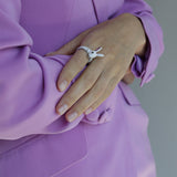 Enamel Rabbit Ring Silver