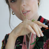 Hoops Green Enamel Earrings Gold