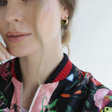 Hoops Green Enamel Earrings Gold