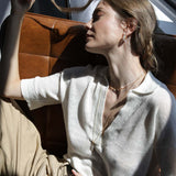 Hoops Acrylic Pearls Earrings Gold