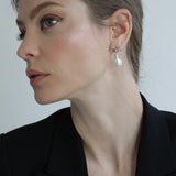 Baroque Pearl Bow Earrings Silver