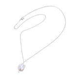Baroque Pearl Necklace Silver