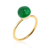 Green Enamel Stone Ring Gold
