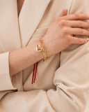 Hearts Gold Red Bracelet