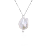 Baroque Pearl Necklace Silver