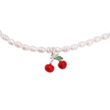 Bracelet with Cherry Pendant Rhodium