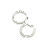 Hoops Earrings Geometry Rhodium Plated