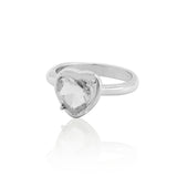 Heart Zirconia Rhodium Ring