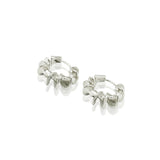 Hoops Twisted Earrings Rhodium Plated