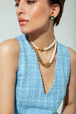Pearls Blue Crystal Choker