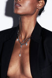 Choker-tie with a Cross pendant Rhodium