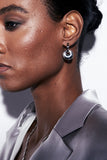 Earrings with a Lucky Clover symbol and a Circle Rhodium