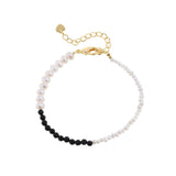 Pearl and Black Agate Bracelet