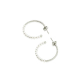 Pearls Hoops Earrings Rhodium Plated