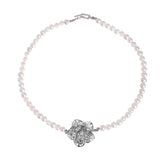 Pearls Camelia Silver Choker