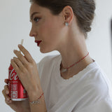 Red Love Necklace Silver