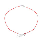 Red Love Necklace Silver