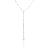 Rosary Necklace Pink Quartz and Cat Symbol