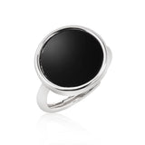 Signet ring with acrylic Rhodium