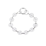 Unisex Chain Bracelet with Round Elements Rhodium