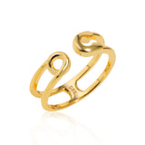 Unisex Open Ring with Pin Elements Gold