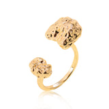 Unisex Ring Crumpled metal Gold